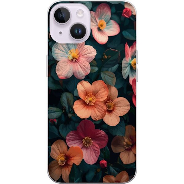 Apple iPhone 15 Läpinäkyvä kuori Kukat