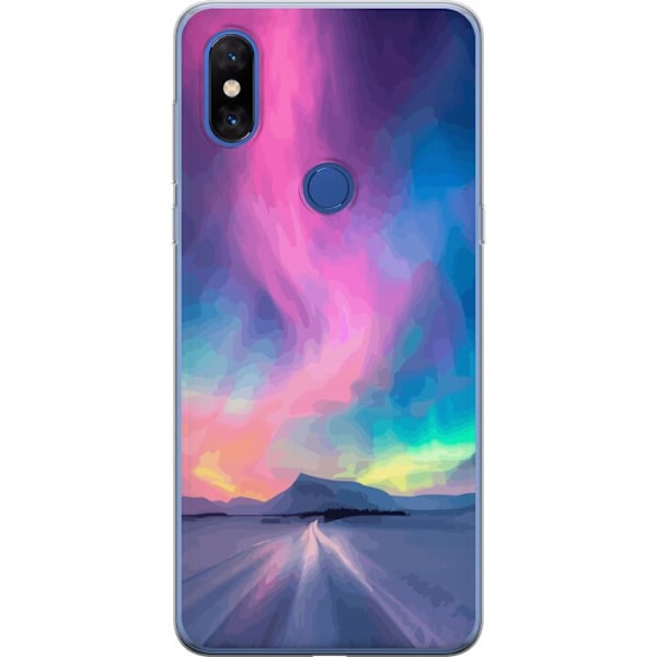 Xiaomi Mi Mix 3 Läpinäkyvä kuori Revontuli