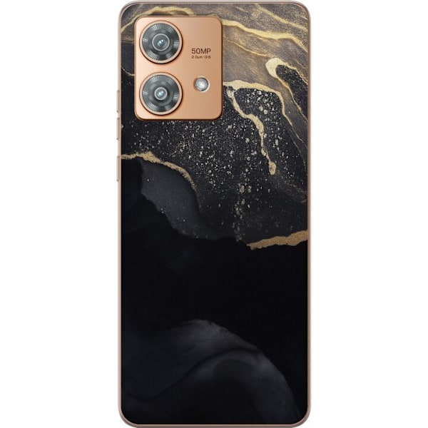 Motorola Edge 40 Neo Gennemsigtig cover Sort guld abstrakt