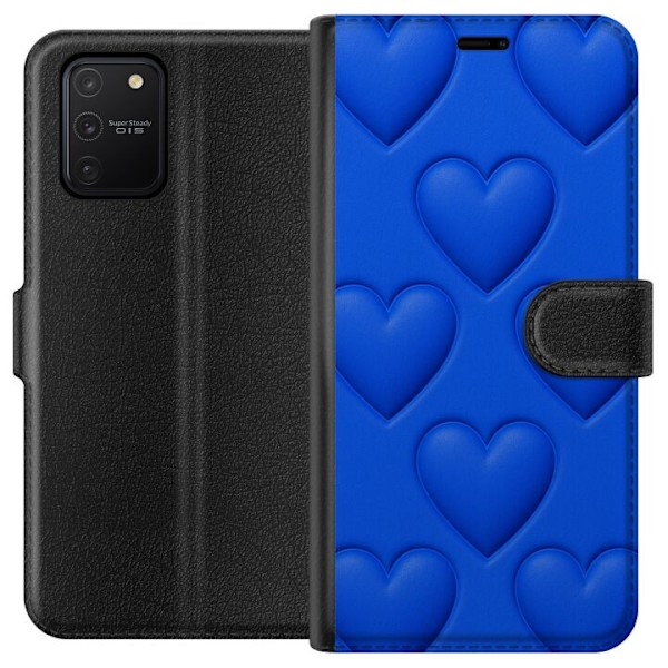 Samsung Galaxy S10 Lite Lompakkokotelo Siniset Sydämet