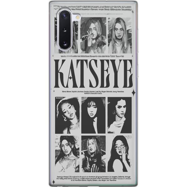 Kompatibelt Mobilskal till Samsung Galaxy Note10 KATSEYE svartvit poster grå