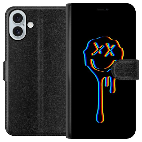 Apple iPhone 16 Plus Tegnebogsetui Melting Smiley