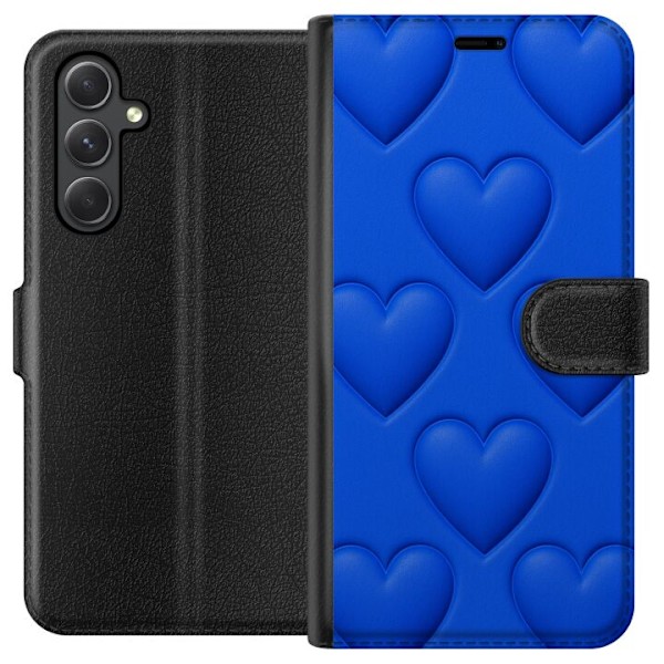 Samsung Galaxy A05s Lompakkokotelo Siniset Sydämet