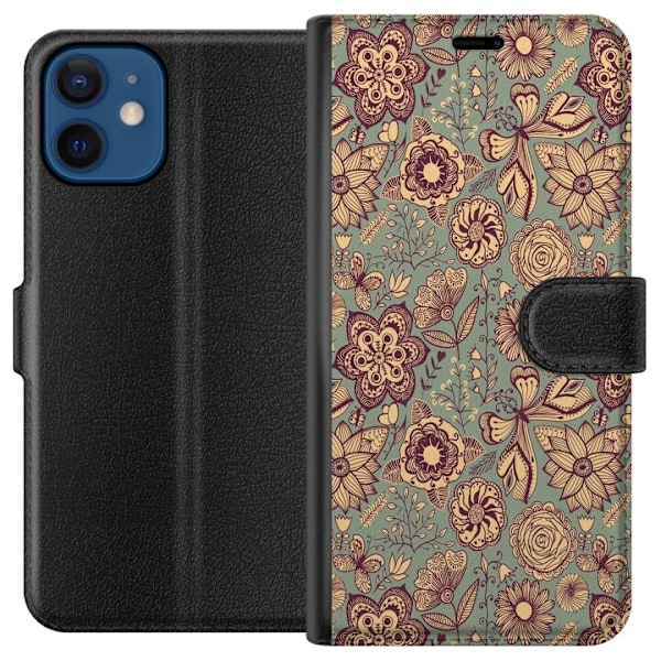 Apple iPhone 12  Lommeboketui Vintage Blomster