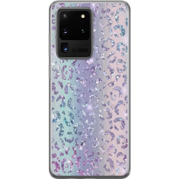 Samsung Galaxy S20 Ultra Genomskinligt Skal Glitter Leopard