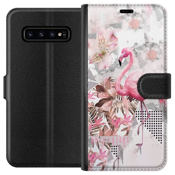 Samsung Galaxy S10 Lompakkokotelo Flamingo