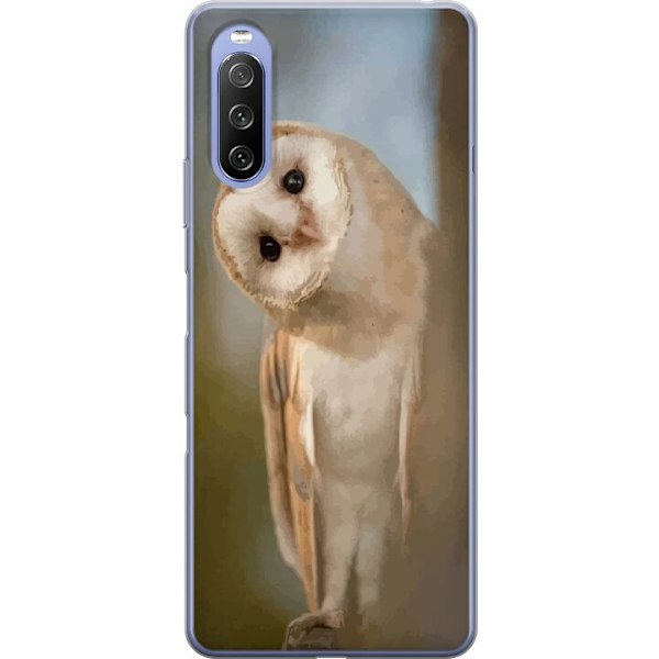 Sony Xperia 10 III Gennemsigtig cover Ugle Nysgerrig Blik Fuglemotiv Skov Natur Grafisk Design Populært Motiv Dyr Tema Dekoration