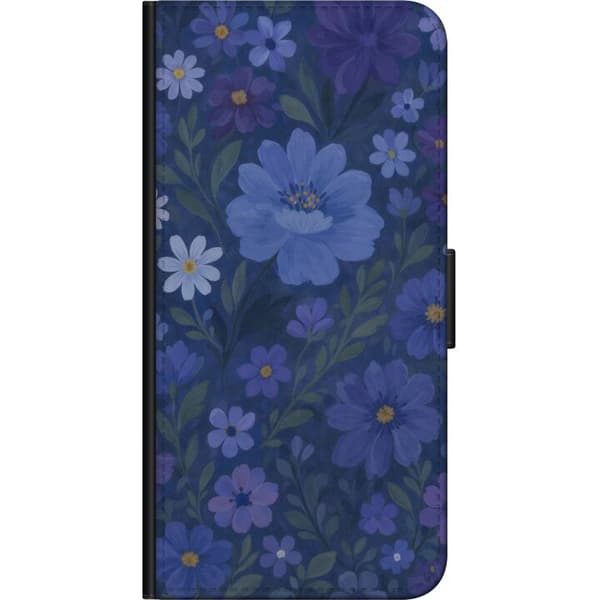 Kompatibelt Plånboksfodral till OnePlus 9 Pro Midnattsblommor i djupblå drömsk sommarkväll