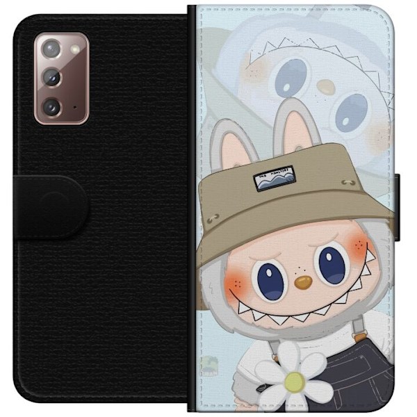Samsung Galaxy Note20 Plånboksfodral Labubu med hatt – Pop Mart-figur Mr. Butcher i retro stil med karaktär