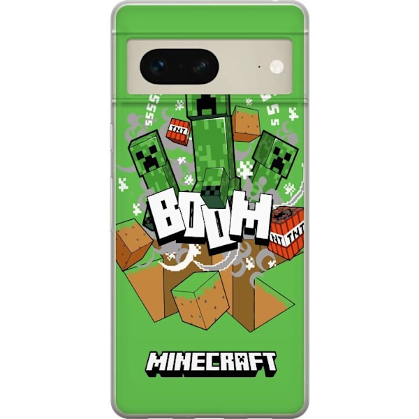 Google Pixel 7 Läpinäkyvä kuori Minecraft Boom