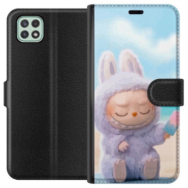 Samsung Galaxy A22 5G Lompakkokotelo Labubu Vaaleanpunainen Tu
