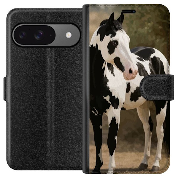 Google Pixel 9 Pro Lompakkokotelo Kaunis Hevonen - elegantti h