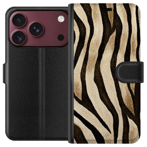 Kompatibelt Lommeboketui til Apple iPhone 18 Pro Max Savannestriper beige