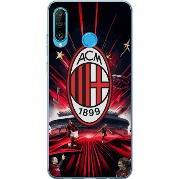 Huawei P30 lite Genomskinligt Skal AC Milan