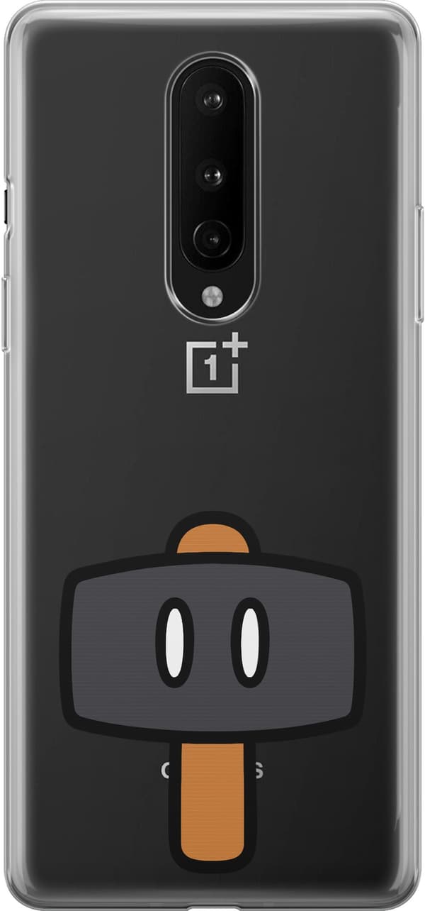 Kompatibel Mobilcover til OnePlus 8 Sort spillehammer - Sort motiv med sort hammer. sort