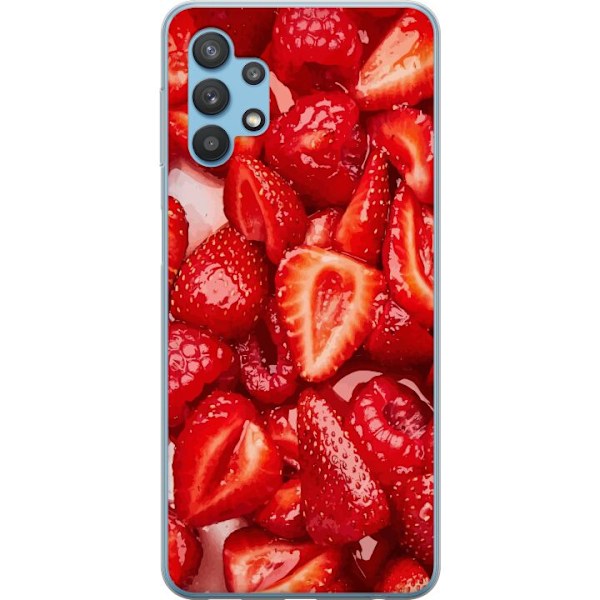 Samsung Galaxy A32 5G Genomskinligt Skal Jordgubbsmönster – sött motiv med sommarkänsla