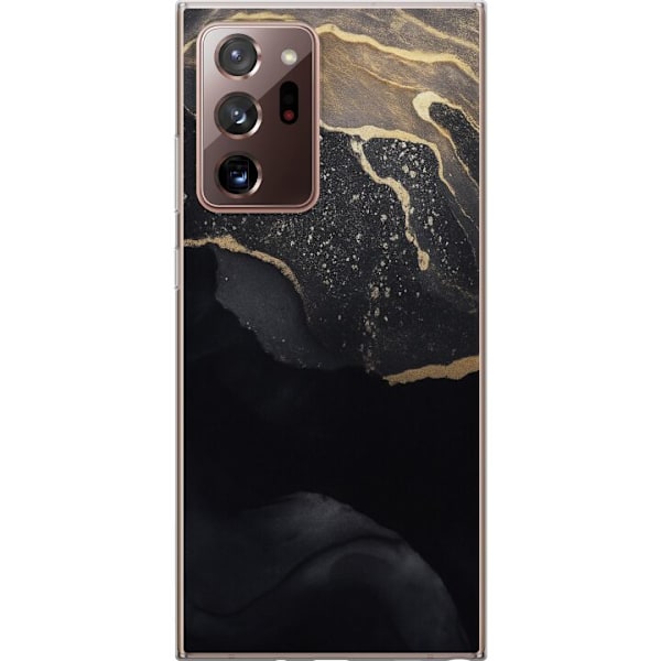 Samsung Galaxy Note20 Ultra Genomskinligt Skal Svart guld abstrakt