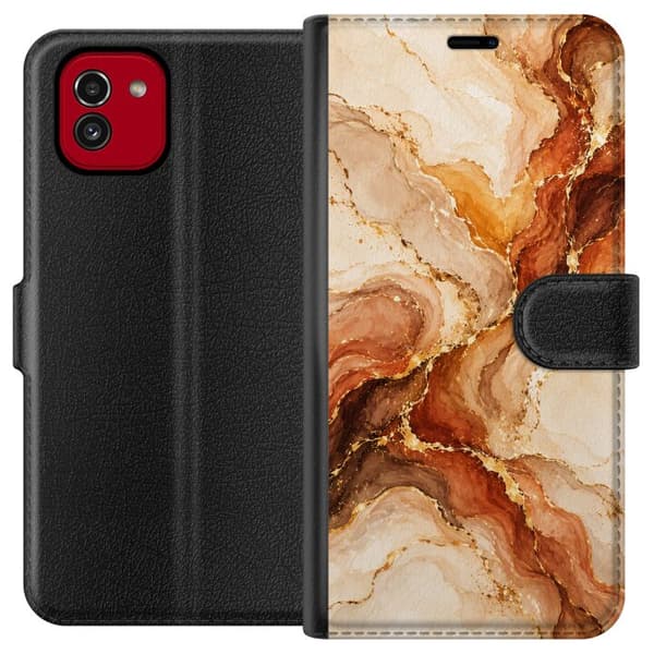 Kompatibelt Plånboksfodral till Samsung Galaxy A03 Höstagat beige