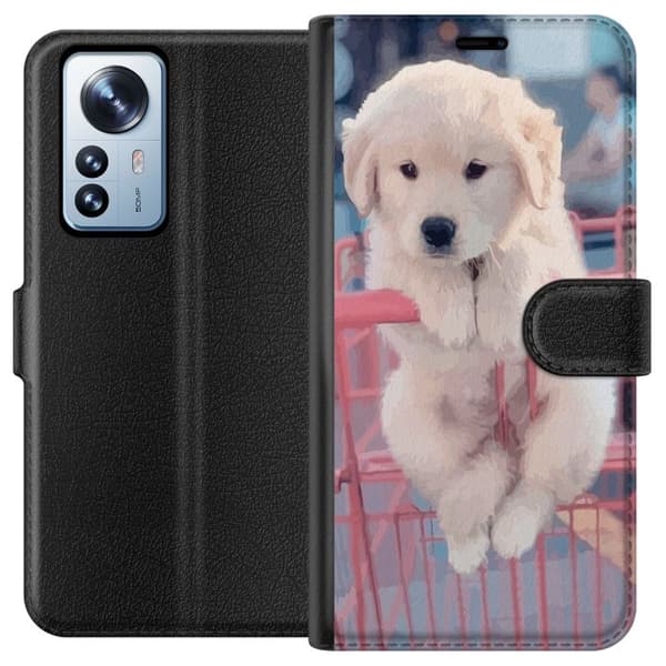 Kompatibelt Plånboksfodral till Xiaomi 12 Pro Hundvalp