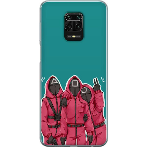 Xiaomi Redmi Note 9 Pro Läpinäkyvä kuori Squid Game Hahmot Graafinen Suunnittelu Sarjakuvasarjan Hahmot Suosittu TV-Teema Aasialainen Tyyli Jännit