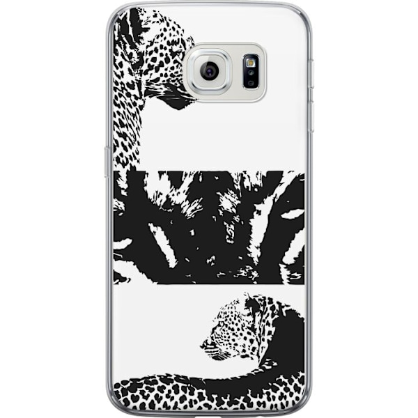 Samsung Galaxy S6 edge Genomskinligt Skal Leopard Faces – trendigt mönster med leopardansikten
