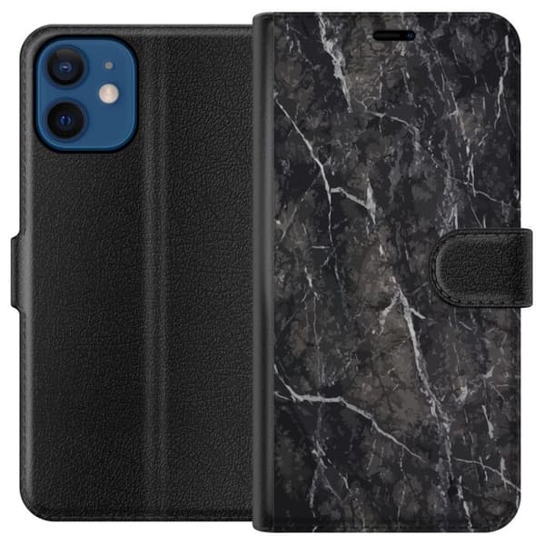 Kompatibel Tegnebogsetui til Apple iPhone 12 Marmor