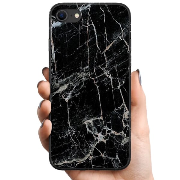 Apple iPhone 8 TPU Mobilcover Sort marmor