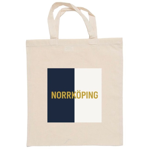 Mulepose | Holdbar Indkøbstaske i Stof Norrköping – fodbold Beige one size