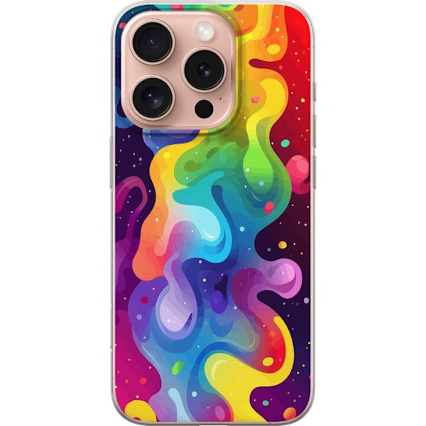 Apple iPhone 16 Pro Läpinäkyvä kuori Väriläiskä Abstrakti Taide Suunnittelu Värikäs Kuvio Moderni Suosittu Seinätaito Graafinen Trendi