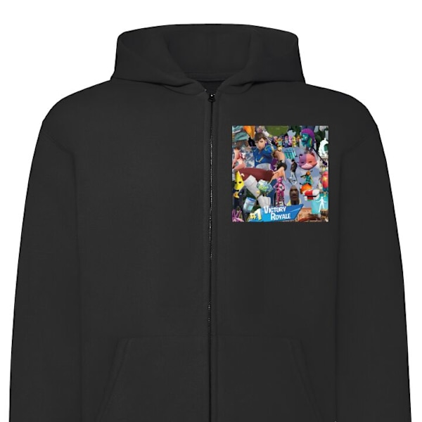 Zip-Hoodie | Huvtröja med Dragkedja för Vuxna Fortnite svart XXL