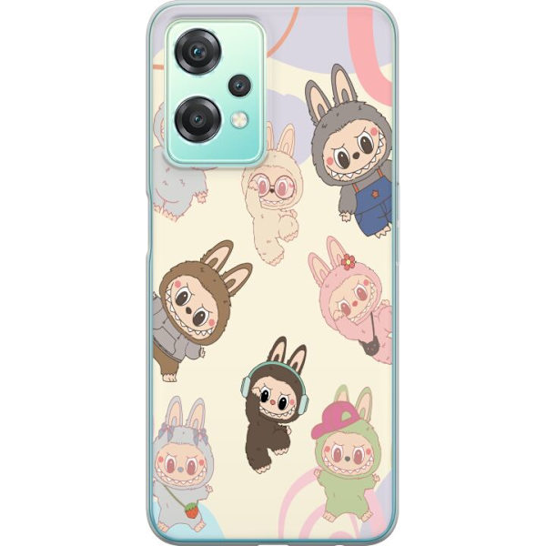 OnePlus Nord CE 2 Lite 5G Genomskinligt Skal Labubu Pop Mart Kollektion Motiv Figur Samling Design Populärt Art Toy Pop Mart Kreativ Grafiskt