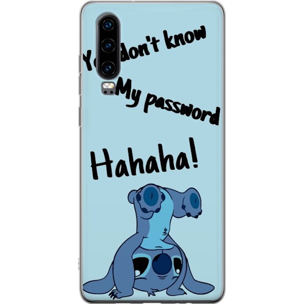 Huawei P30 Läpinäkyvä kuori Stitch Text
