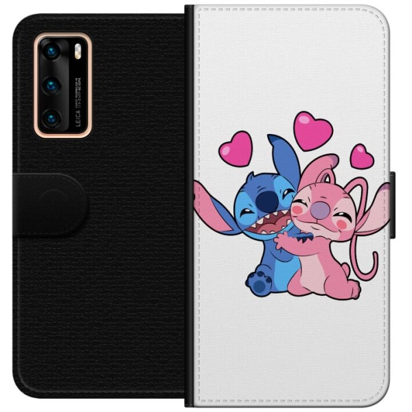 Huawei P40 Lompakkokotelo Lilo & Stitch