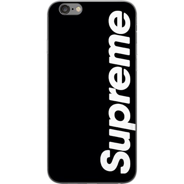 Apple iPhone 6s Plus Gennemsigtig cover Supreme Sort Hvid Streetwear Design Klassisk Modeikon Trend Urban Stil Grafiskt Motiv Populær