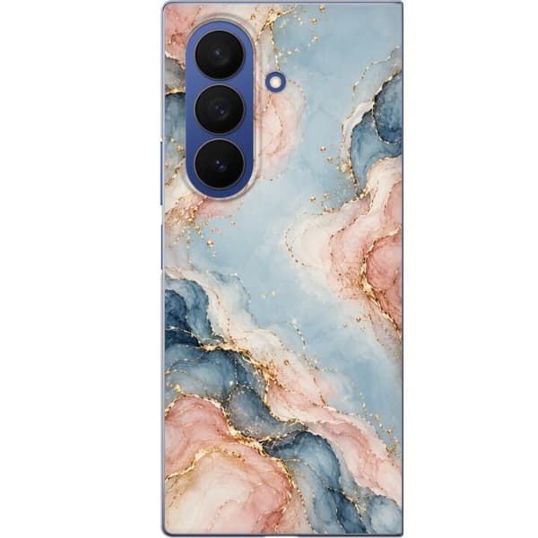 Kompatibel Mobilcover til Samsung Galaxy Z Fold7 Pastelmarmor blå