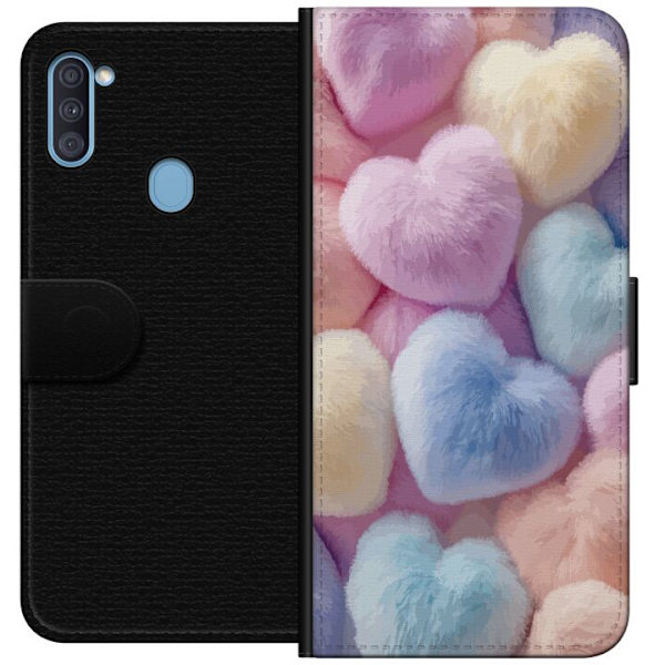 Samsung Galaxy A11 Tegnebogsetui Hjerter Kærlighed Grafisk Design Romantisk Motiv Populær Symbol Grafisk Mønster Dekoration