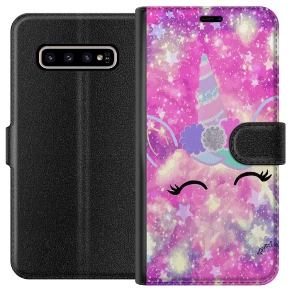 Samsung Galaxy S10+ Plånboksfodral Unicorn-ansikte