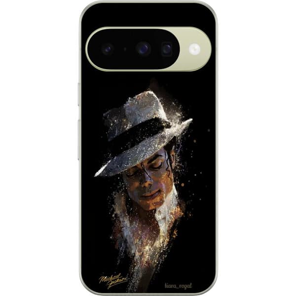 Kompatibelt Mobildeksel til Google Pixel 11 Kunstnerisk portrett av mann med hvit hatt og glitrende detaljer svart