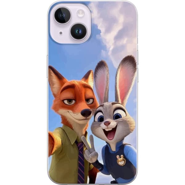 Kompatibel Mobilcover til Apple iPhone 14 Zootopia Nick og Judy bedste venner