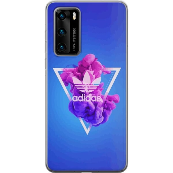 Huawei P40 Genomskinligt Skal Adidas-inspirerad blå design