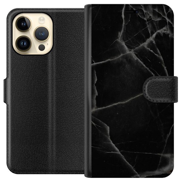 Apple iPhone 14 Pro Max Tegnebogsetui Sort marmor
