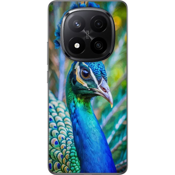 Xiaomi Redmi Note 14 Pro+ Läpinäkyvä kuori Pavun Sulat Värikäs Design Lintuaihe Eksoottinen Graafinen Suunnittelu Luonto Ylellinen Koristelu