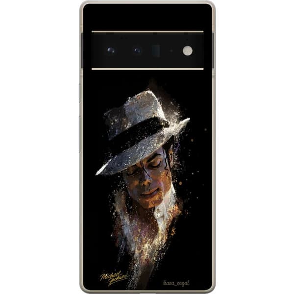 Kompatibelt Mobildeksel til Google Pixel 6 Pro Kunstnerisk portrett av mann med hvit hatt og glitrende detaljer svart