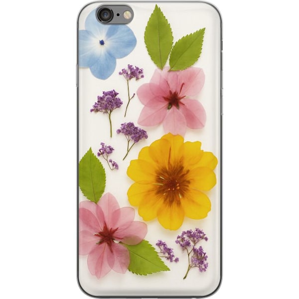 Apple iPhone 6s Plus Genomskinligt Skal Pressade blommor