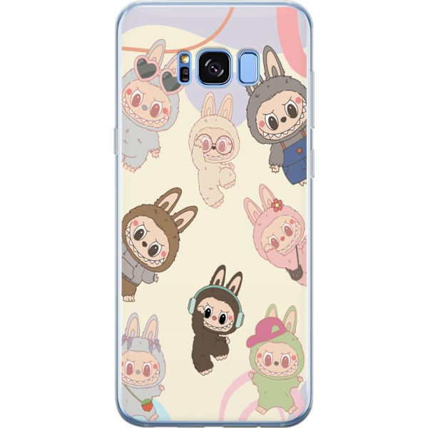 Samsung Galaxy S8+ Genomskinligt Skal Labubu Pop Mart Kollektion Motiv Figur Samling Design Populärt Art Toy Pop Mart Kreativ Grafiskt