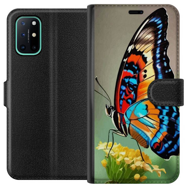 OnePlus 8T Tegnebogsetui Sommerfugl Natur Sommer Motiv Vinger Farverig Design Populær Dekoration Grafisk Eksotisk Tema