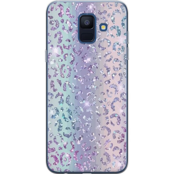 Samsung Galaxy A6 (2018) Genomskinligt Skal Glitter Leopard