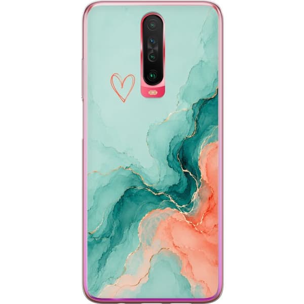 Kompatibelt Mobildeksel til Xiaomi Redmi K30 Turkis hjerte turkis