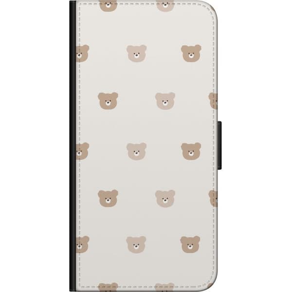 Kompatibel Tegnebogsetui til Samsung Galaxy A20s Teddybaggrund - søde teddybjørne mod en blød baggrund