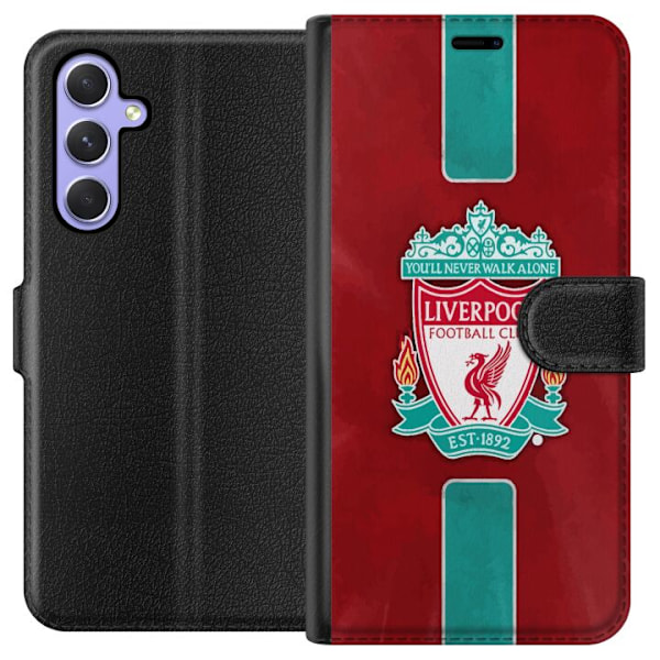Samsung Galaxy A54 Tegnebogsetui Liverpool FC - Klassisk Fodboldstolthed i Rødt